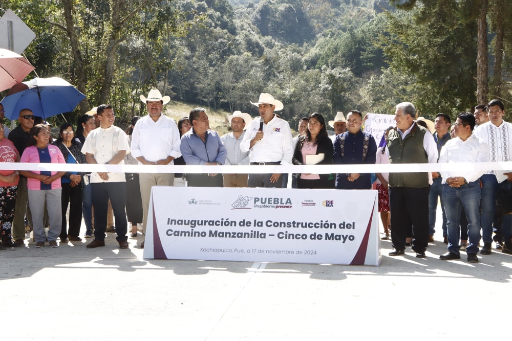 Por: Cortesía Sergio Salomón impulsa progreso con obras viales en la Sierra Norte de Puebla