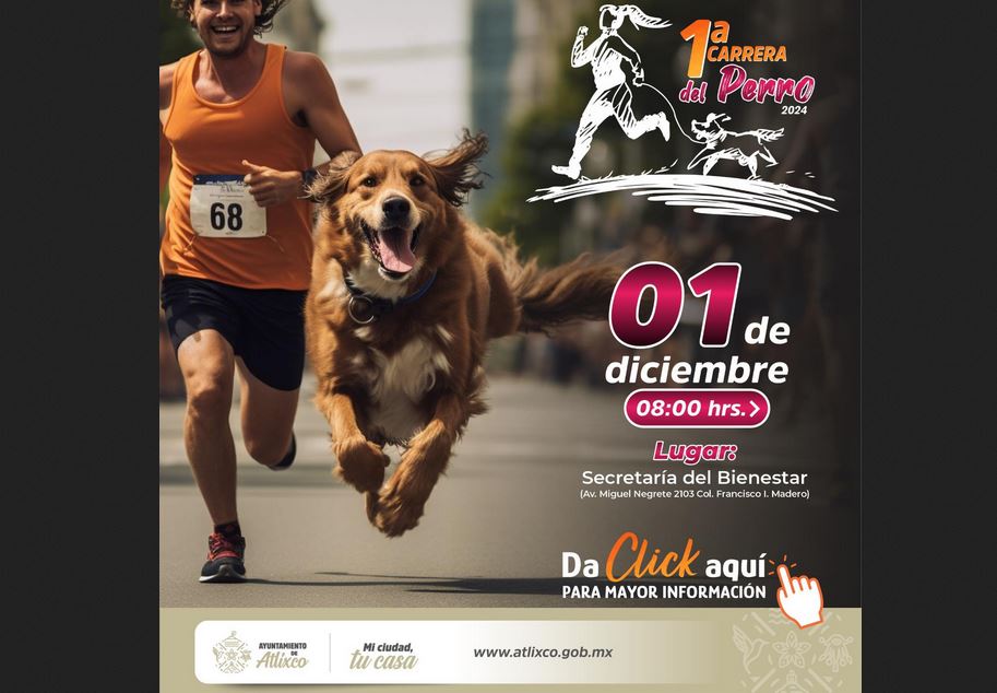 Foto: Cortesía ¡Disfruta la Carrera del Perro en Atlixco este domingo con tu lomito!