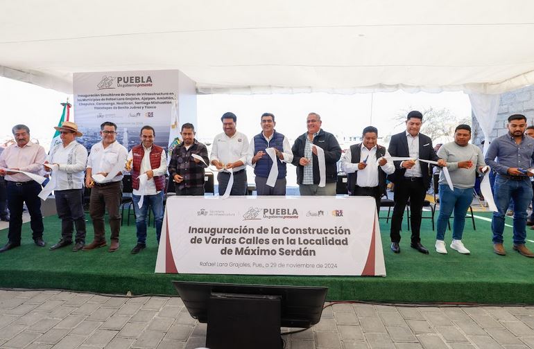Foto: Cortesía Sergio Salomón entrega obras de impacto en nueve municipios poblanos