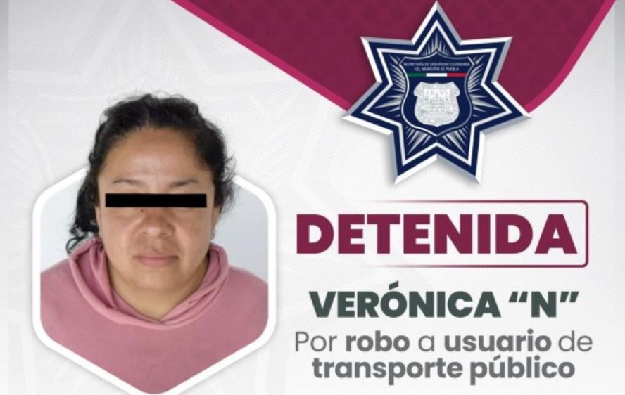 Por: Cortesía Detienen a presunta carterista de la banda "El Coronel" en unidad RUTA