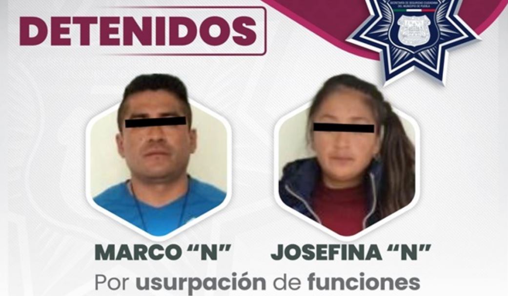 Por: Cortesía Detenidos por usurpación de funciones en Puebla: dos sospechosos atrapados