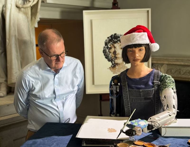 Por: Cortesía La primera obra de arte creada por un robot humanoide se subasta pronto