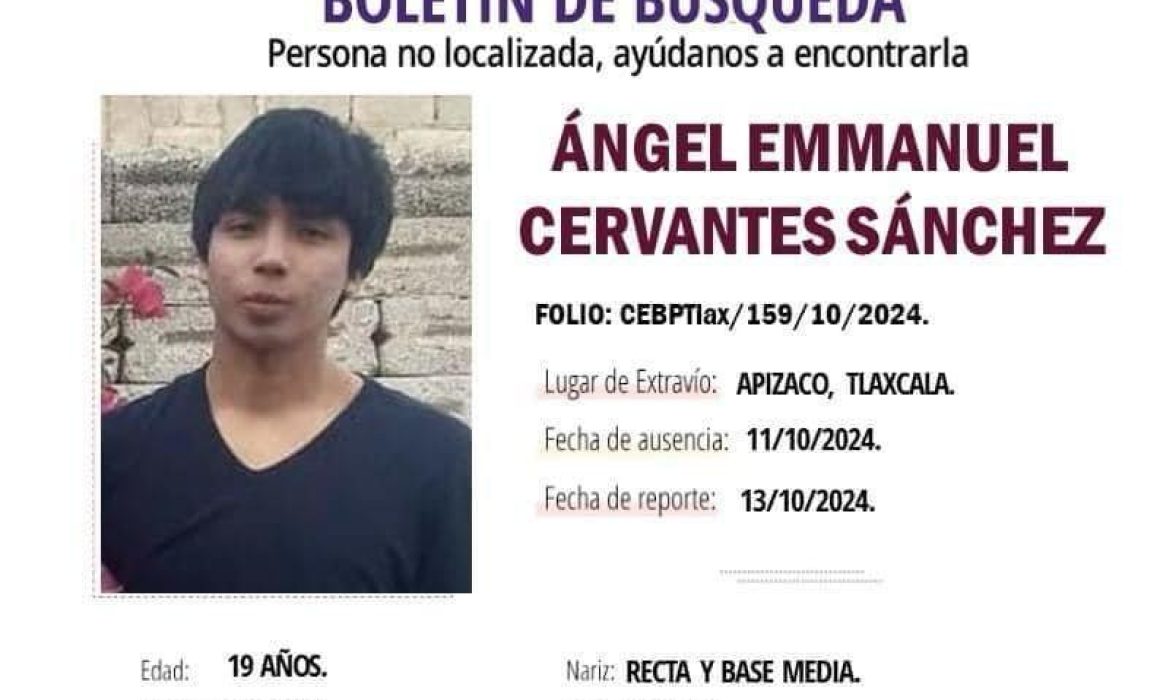 Por: Cortesía Joven Ángel Emmanuel hallado sin vida tras desaparecer en Tlaxcala: Exigen justicia