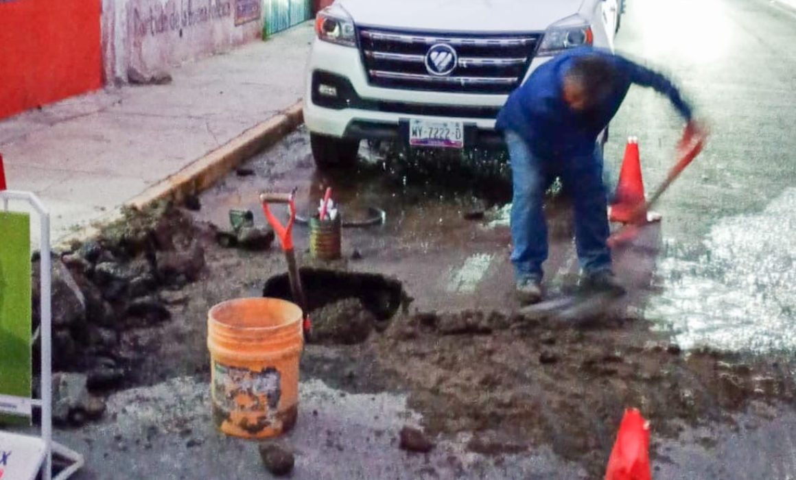 Por: Cortesía La Capamh repara fuga en Huamantla para mejorar la red hidráulica local