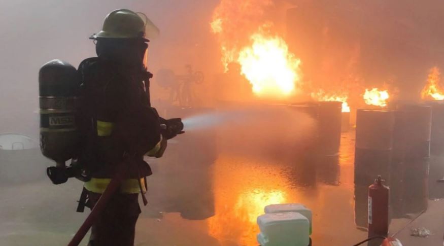 Por: Cortesía Incendio en fábrica de aceites en Cholula: daños del 50%, sin lesionados