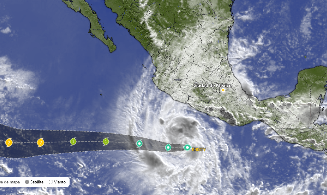 Por: Cortesía La tormenta tropical Kristy se forma al sur de México con pronóstico de convertirse en huracán