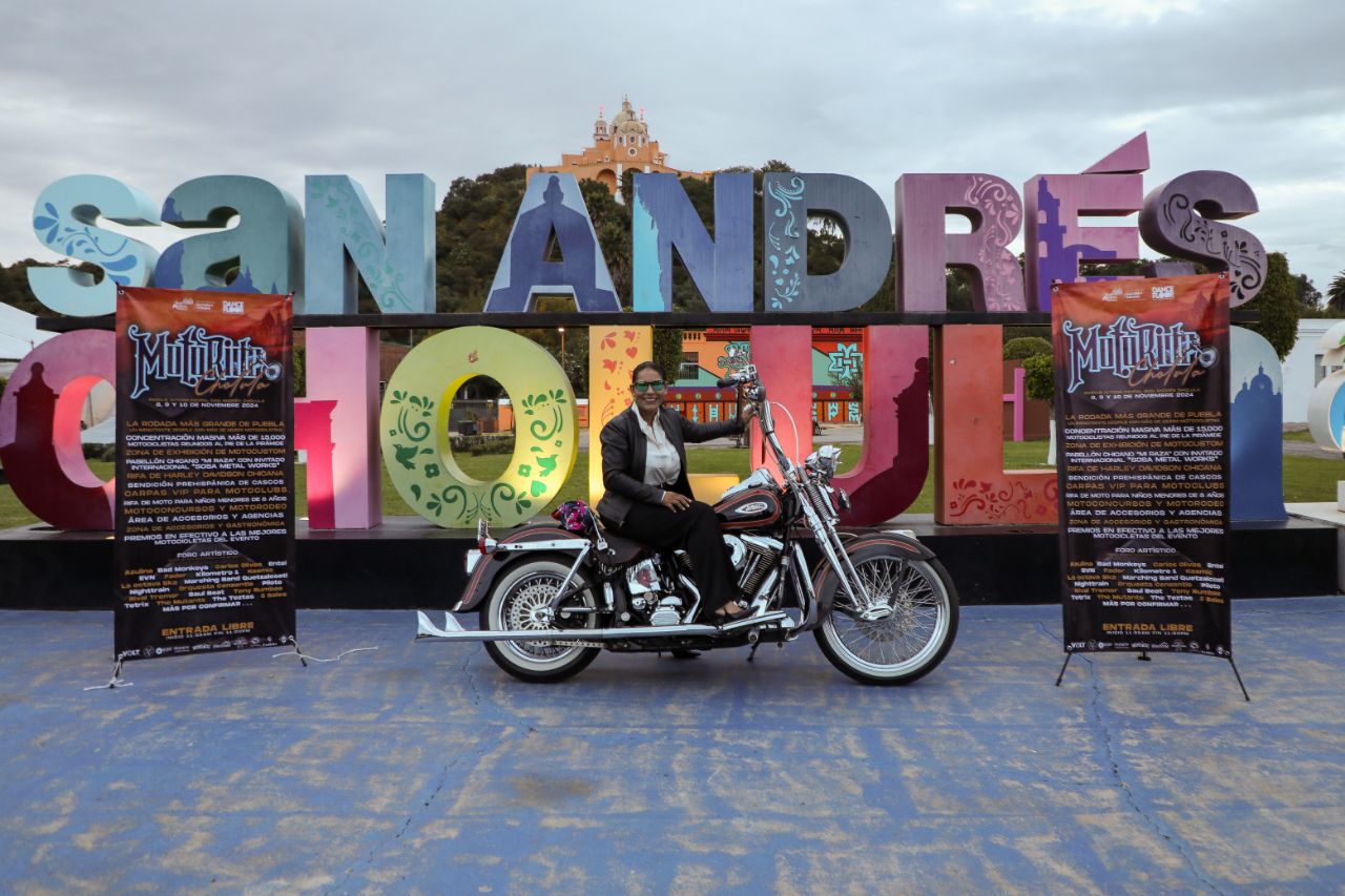 Presenta Lupita Cuautle tercera edición del Motoride en San Andrés Cholula 