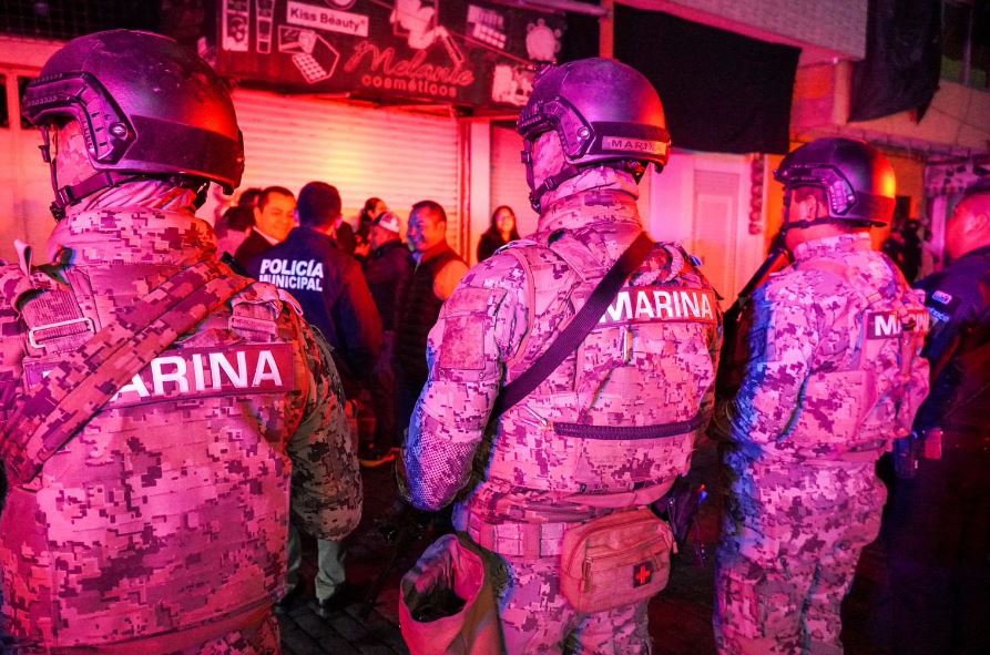 Por: Cortesía Marinos refuerzan seguridad en Texmelucan junto a la Policía Municipal