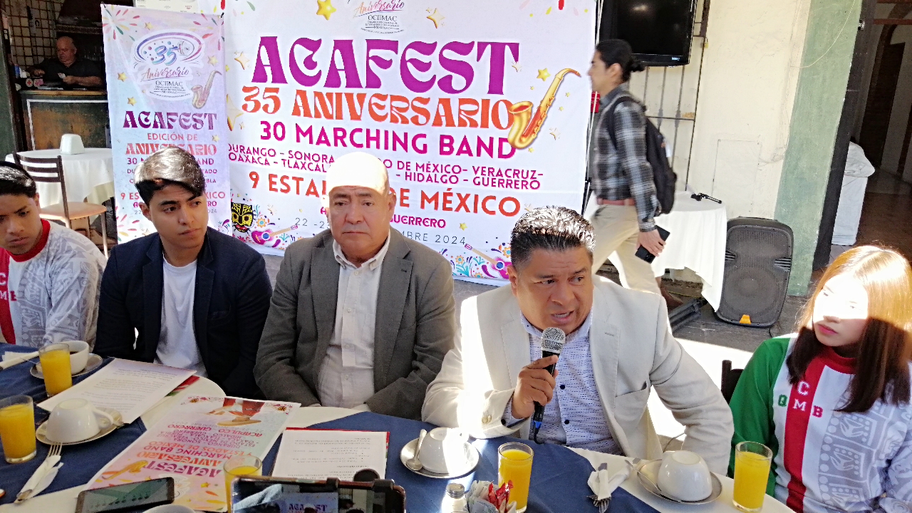 La Banda “Cholula de Quetzalcóatl” en el Acafest 2024