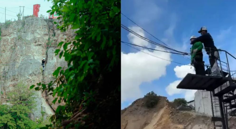 Por: Cortesía Turista y empleado caen de columpio extremo en Real de Catorce, SLP