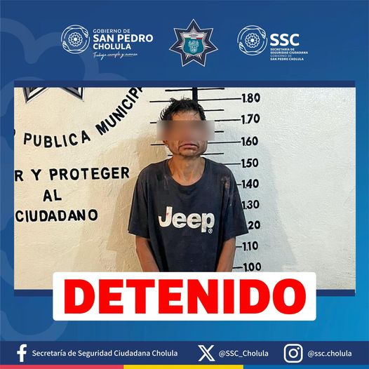 Por: Cortesía Lula Pineda Detienen a Francisco "N" por intento de robo de autopartes en Cholula