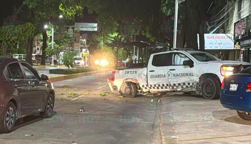 Por: Cortesía Accidente en Villahermosa: Guardia Nacional involucrada y con bebidas