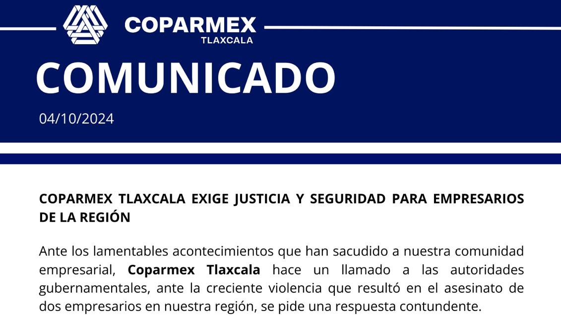 Por: Cortesía Exigen justicia y seguridad para empresarios tras homicidios en Tlaxcala