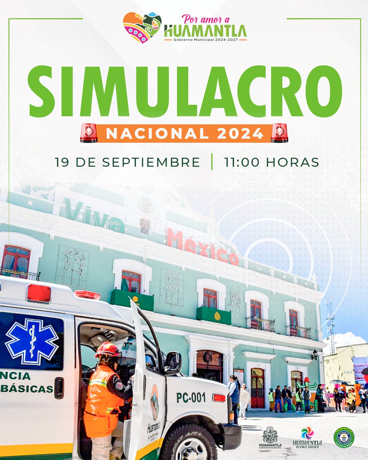 Participa en el Simulacro Nacional del 19 de septiembre en Huamantla