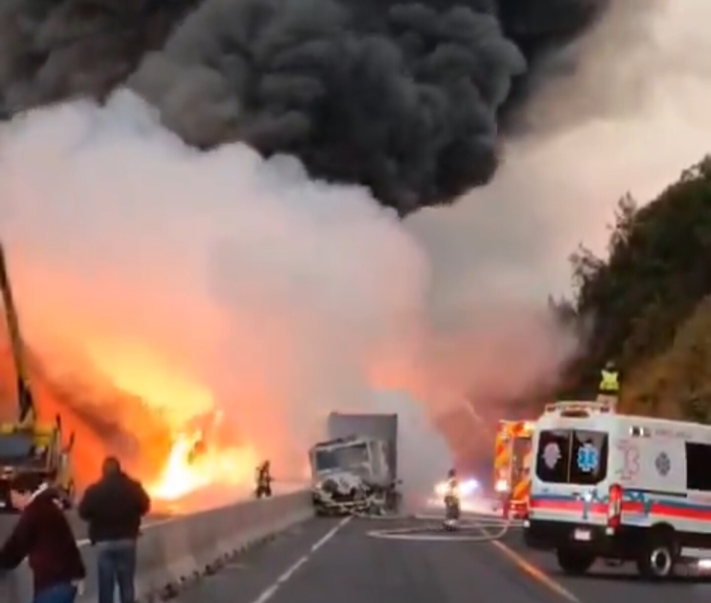 Por: Cortesía Incendio en camión de carga en la autopista siglo XXI: Sin lesionados