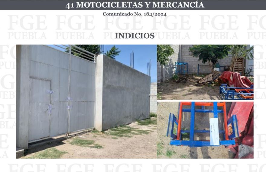 Por: Cortesía Cateo en Huixcolotla: Fiscalía asegura 41 motocicletas robadas y mercancía ilícita
