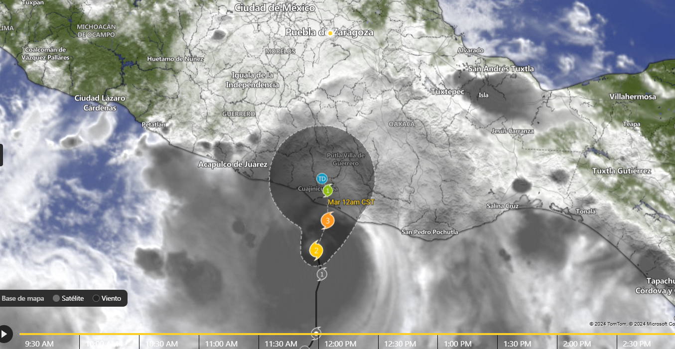 Por: Cortesía Huracán John se intensifica a categoría 2 y amenaza costas de Oaxaca y Guerrero