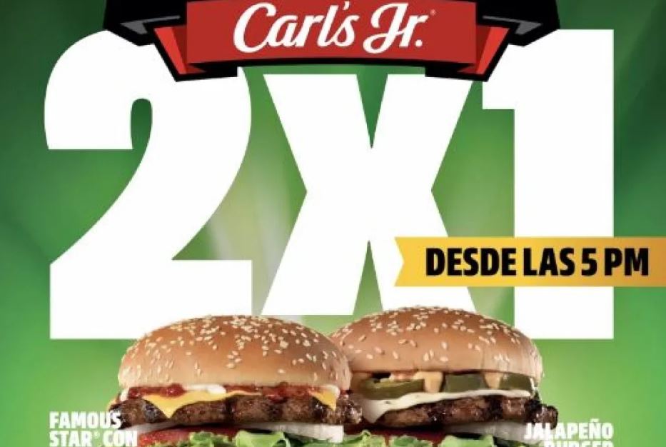 Por: Cortesía Aprovecha el 2x1 en Carl’s Jr todos los lunes del 2024 ¡Conoce los detalles!