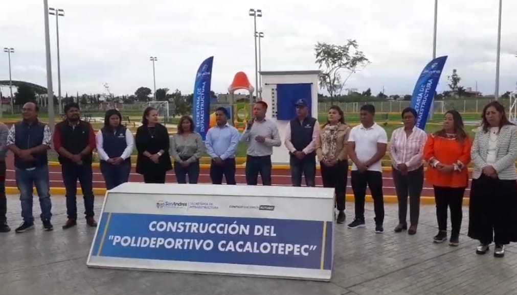 Por: Cortesía Lula Pineda Inauguración del Polideportivo Cacalotepec, pauta para regresar por palabra empeñada: Edmundo Tlatehui
