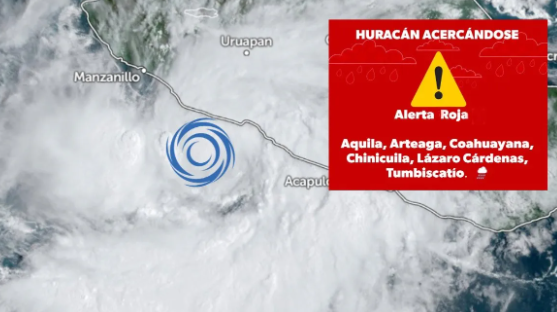 Por: Cortesía Alerta Roja en Michoacán por Huracán John Categoría 1