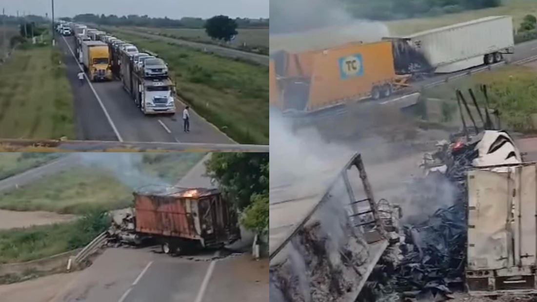 Por: Cortesía Bloqueo en carretera Culiacán-Mazatlán por enfrentamientos entre cárteles