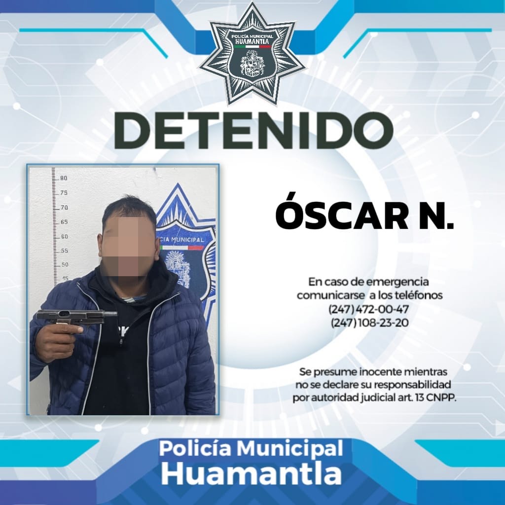 Por: Cortesía Detienen a hombre armado en Huamantla: Operativos fortalecen la seguridad de la comunidad