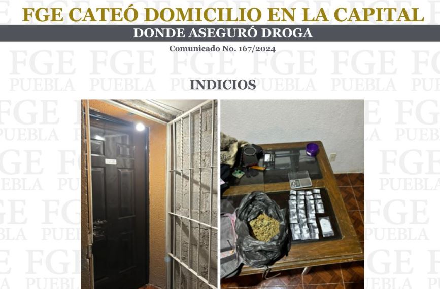 Por: Cortesía Cateo en Puebla: Aseguran cristal, marihuana y báscula en Galaxia Castillotla