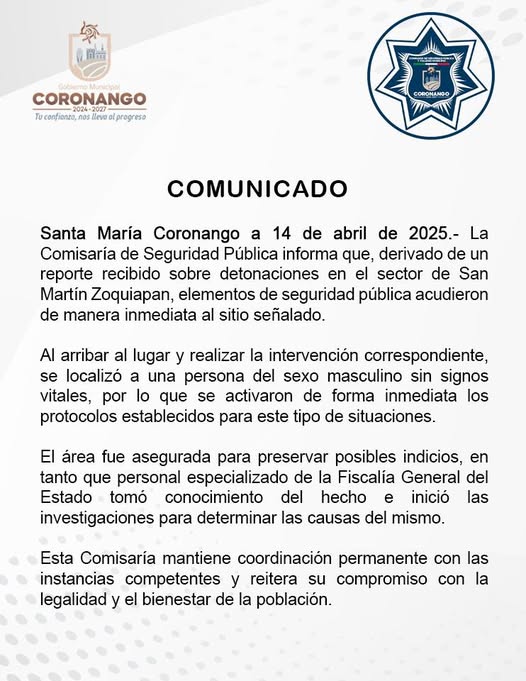 reporte de detonaciones