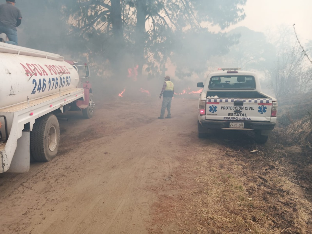 Controlan incendio en Atltzayanca; activan albergue preventivo en Tlaxcala