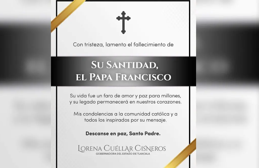 Lorena Cuéllar lamenta el fallecimiento del Papa Francisco