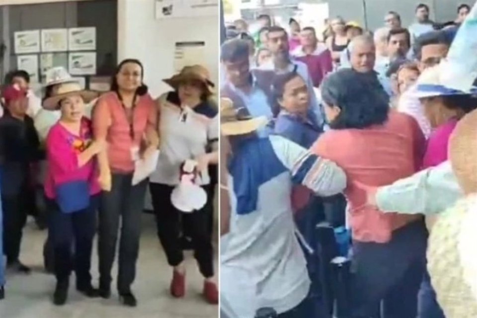 Campesinos bloquean el SAT en Puebla por retrasos en devolución de impuestos