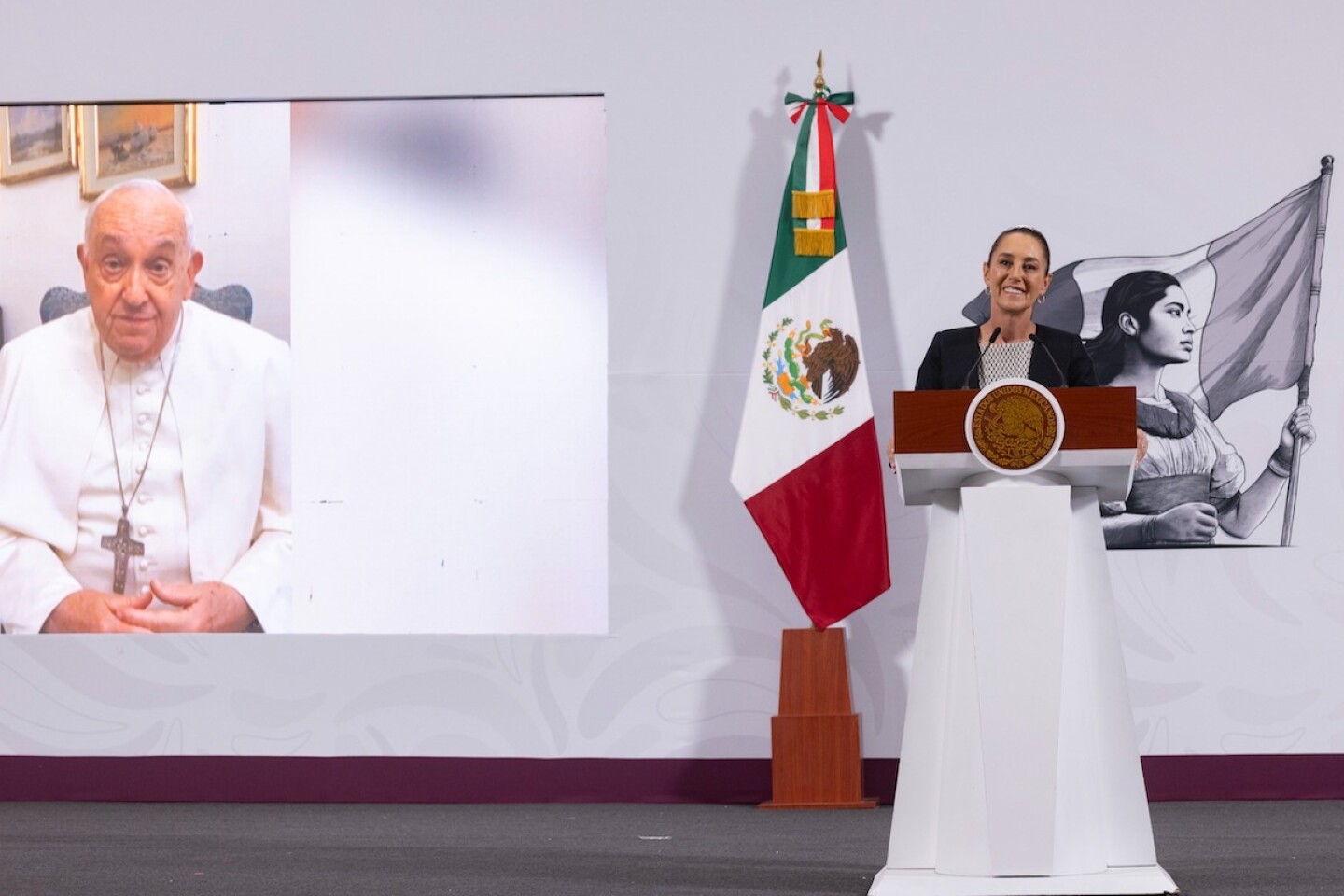 Foto: Cortesía Claudia Sheinbaum presenta video inédito del Papa Francisco