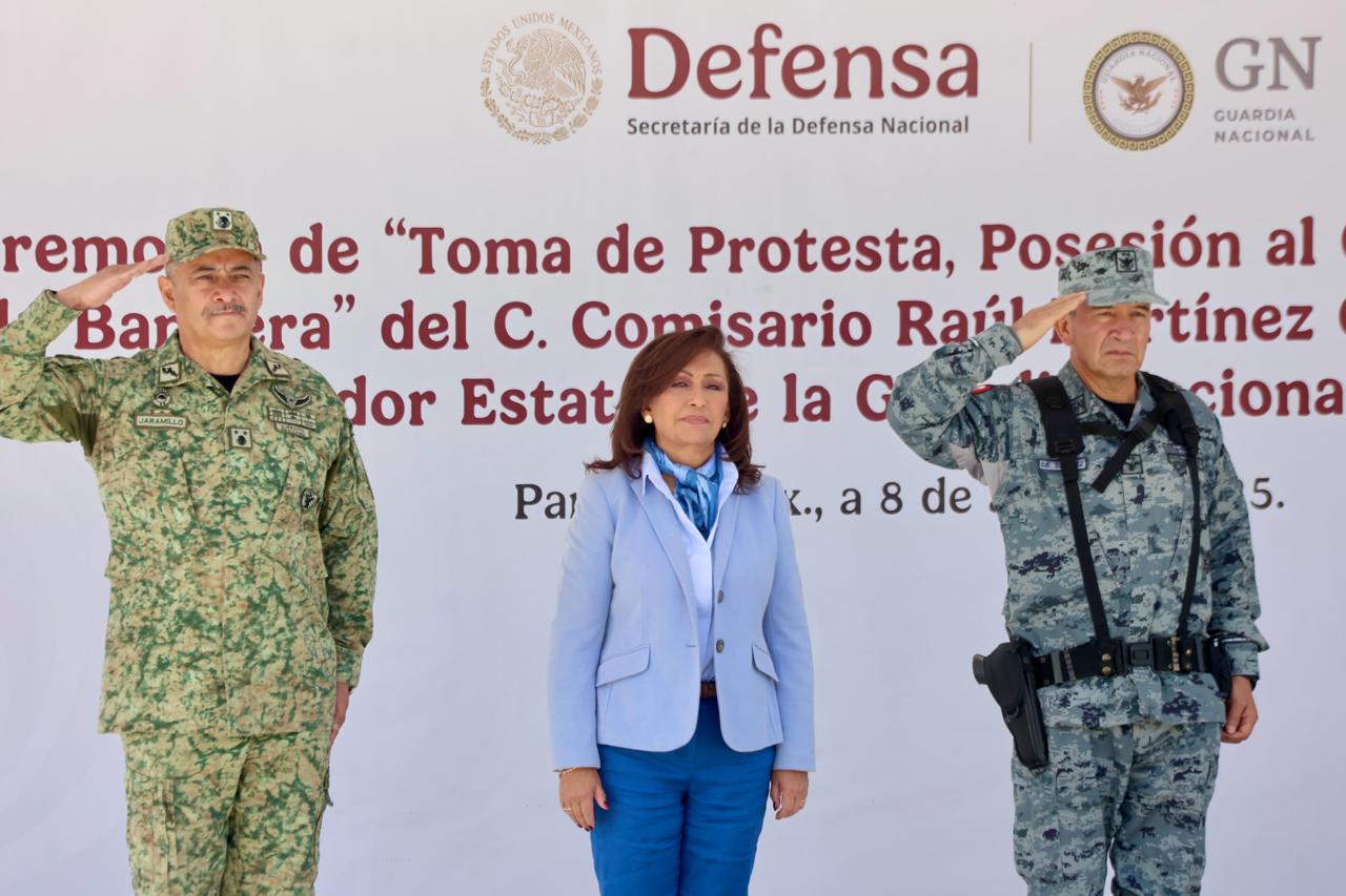 Foto: Cortesía Lorena Cuéllar refuerza el compromiso de paz y seguridad con la Guardia Nacional