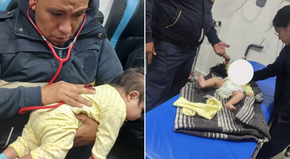Foto: Cortesía Bebé abandonado en Ecatepec es rescatado y trasladado para atención médica urgente