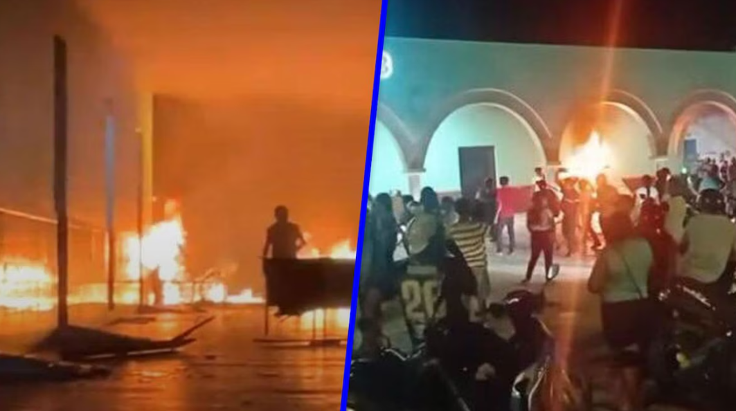 Foto: Cortesía Indignación en Tzucacab: Palacio Municipal incendiado tras muerte de detenido