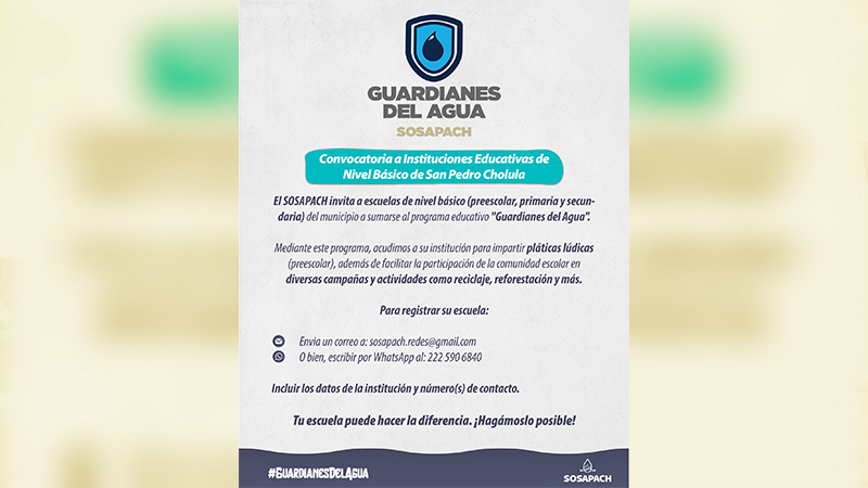 ¡Convocatoria abierta a escuelas de San Pedro Cholula!