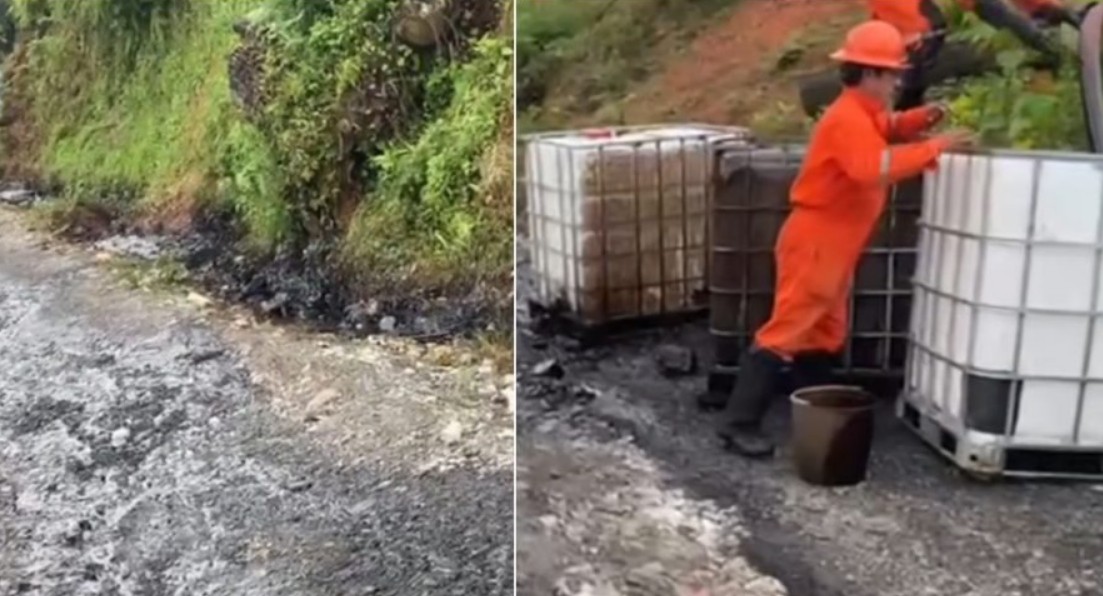 Foto: Cortesía Derrame de crudo en Huauchinango