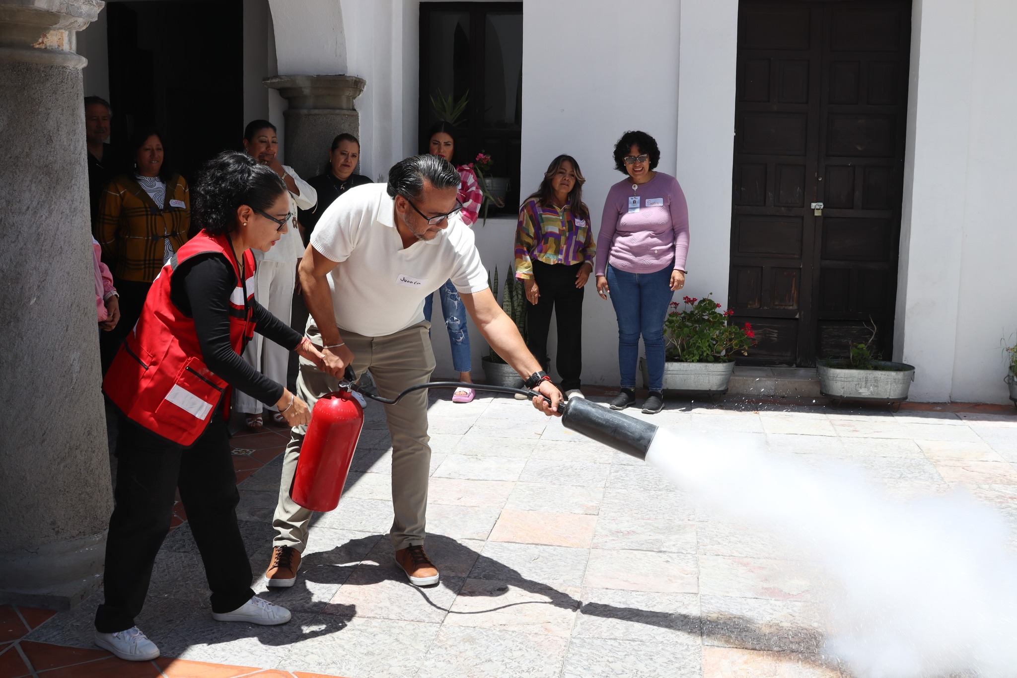 Capacitan a personal municipal para reforzar la seguridad durante la Feria de San Pedro Cholula