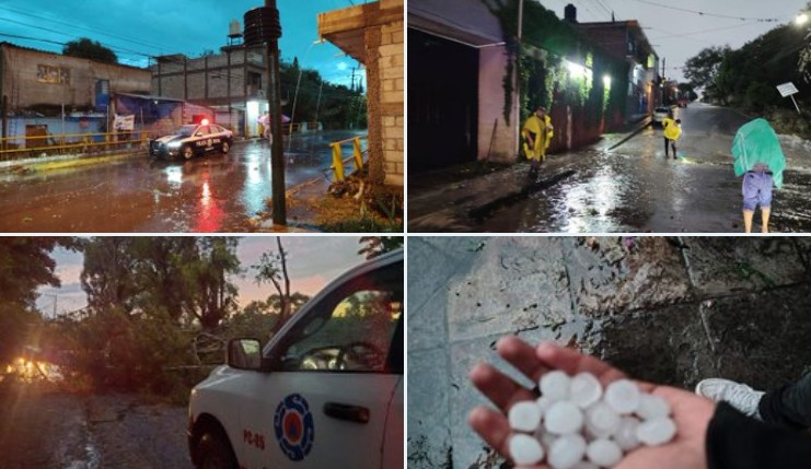 Foto: Cortesía Tromba repentina azota Atlixco con intensas lluvias y granizo