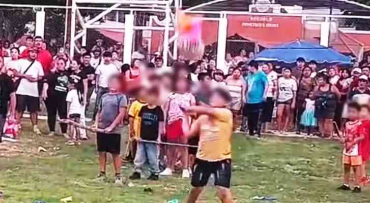 Foto: Cortesía Condenan brutal "tradición" con animales en piñatas en Calkiní, Campeche