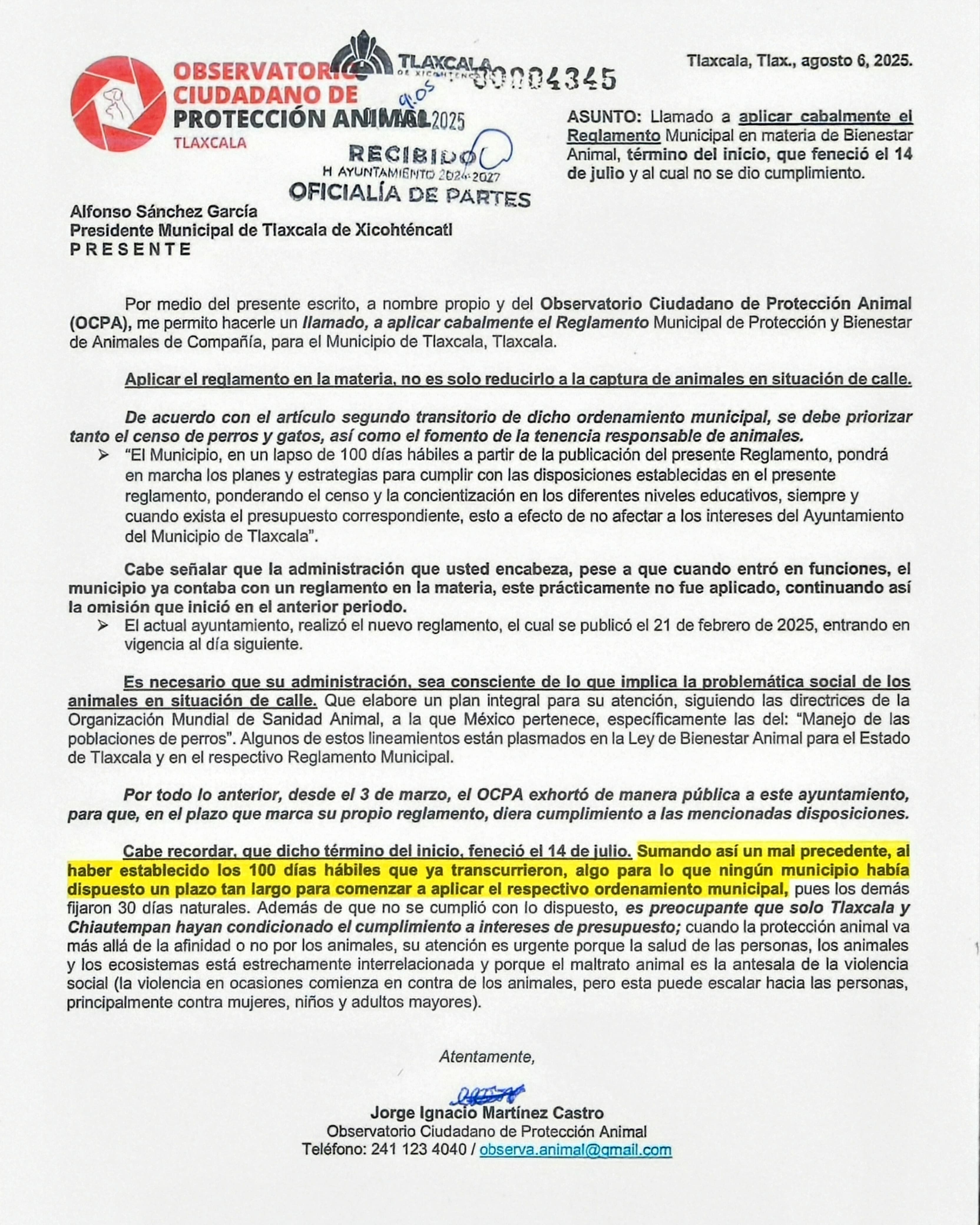 Foto: Cortesía Captura de animales no es aplicación de Ley; OCPA señala irresponsabilidad de Alfonso Sánchez