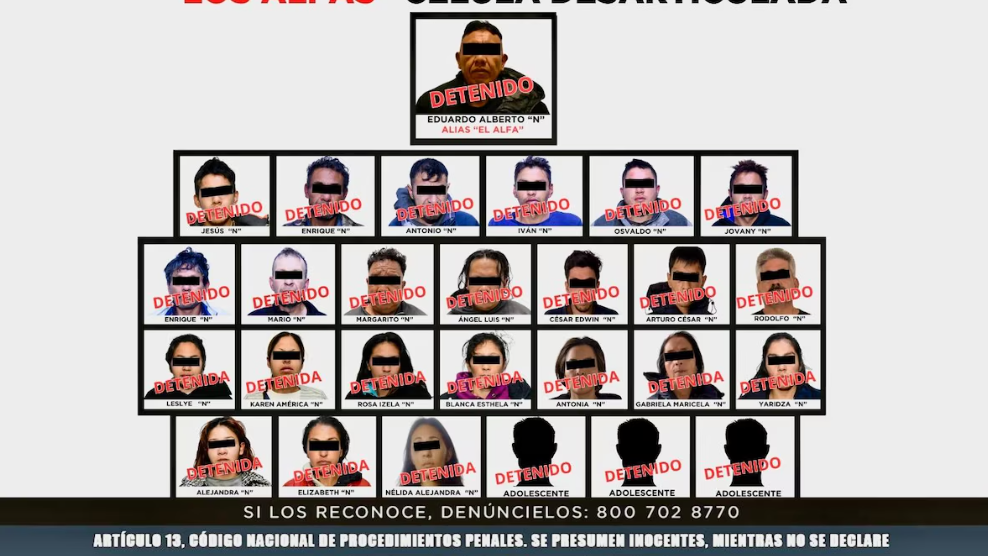 Foto: Cortesía Detienen a 27 presuntos miembros de ‘Los Alfas’ vinculados al CJNG en Toluca