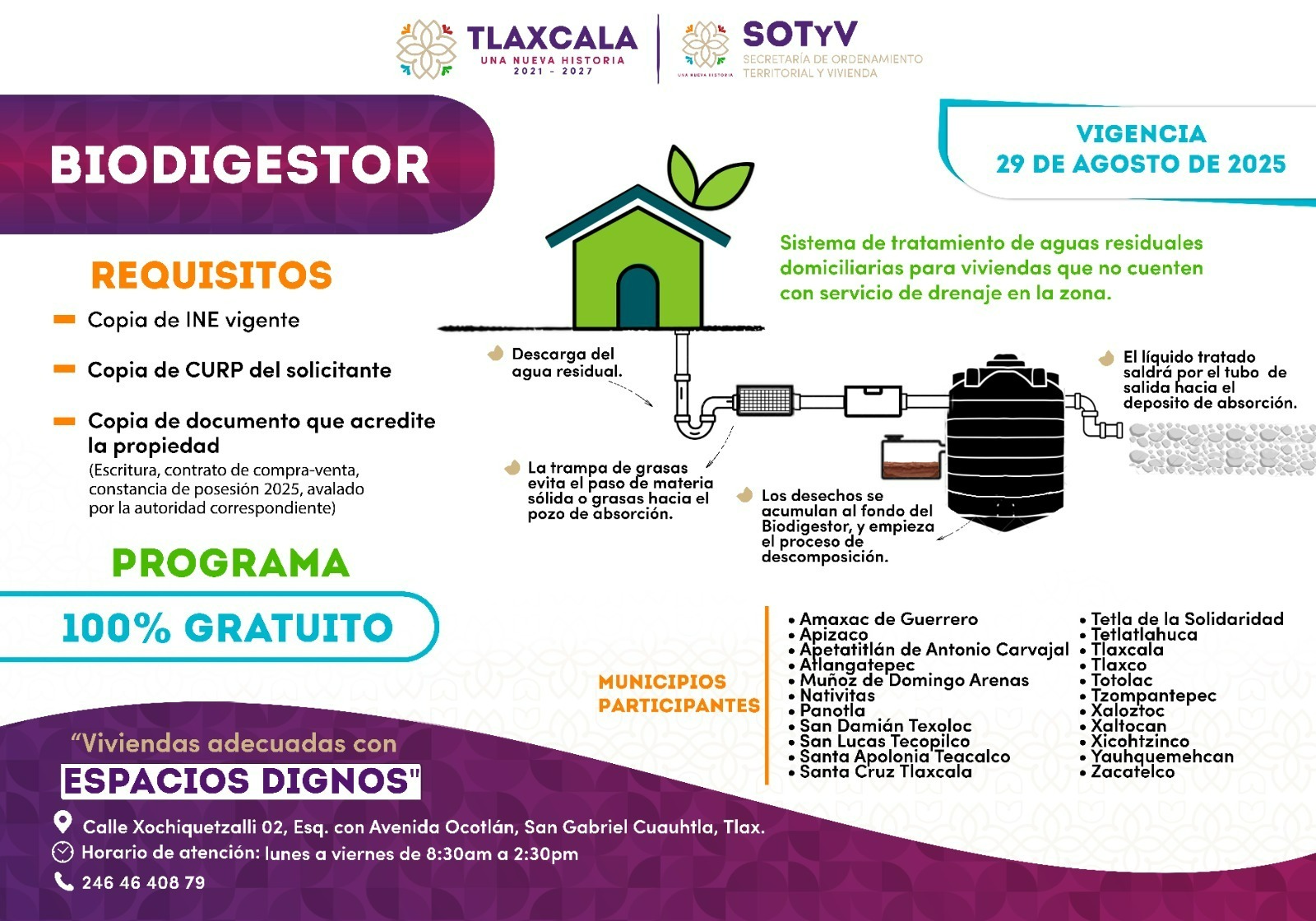 Foto: Cortesía Biodigestores gratuitos para viviendas sin drenaje en Tlaxcala