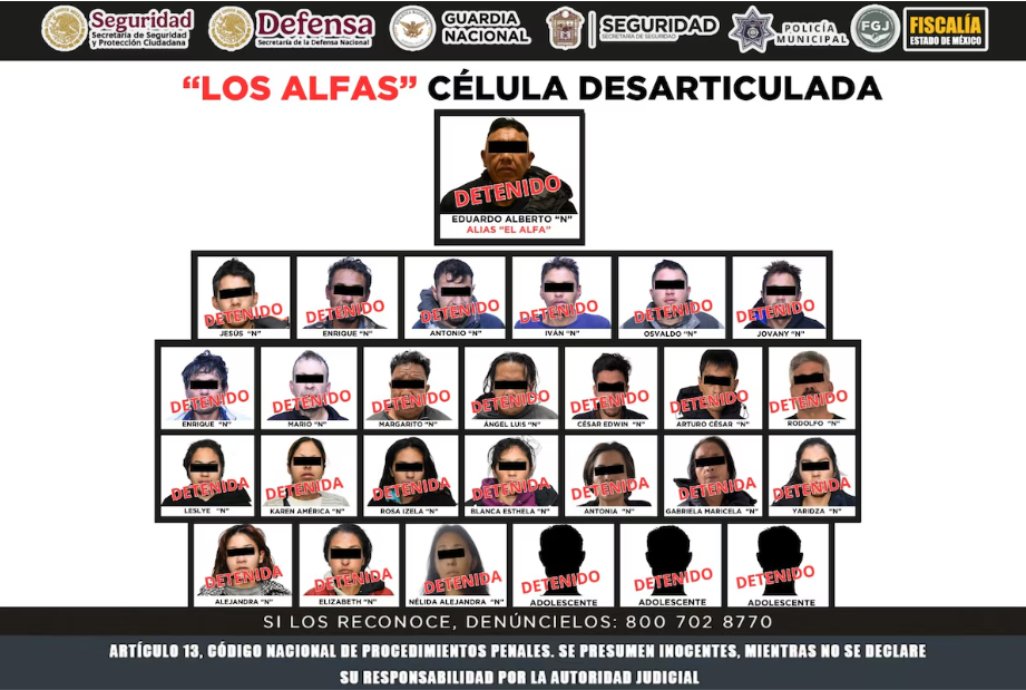 Foto: Cortesía Desarticulan ‘Los Alfas’, célula criminal del CJNG con presencia en Edomex