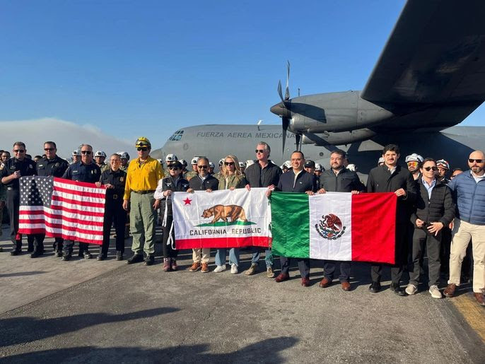 Foto: Cortesía California agradece a Claudia Sheinbaum por el envío de ayuda para incendios