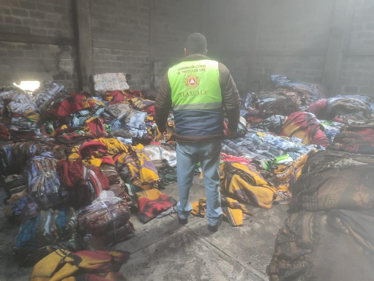 Foto: Cortesía Incendio en bodega textil de Contla: controlado sin víctimas, solo daños materiales