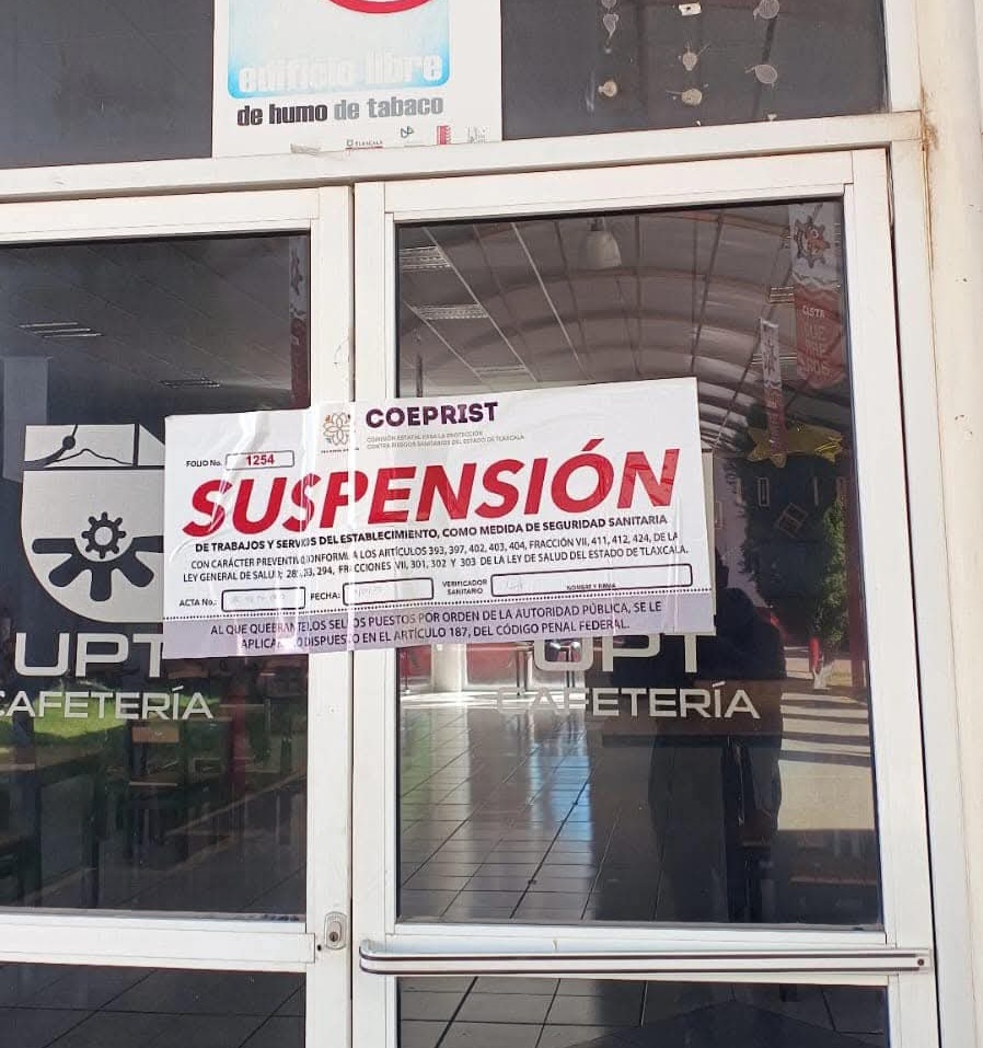 Foto: Especial  Suspende COEPRIST cafetería de la UPTx por insalubre
