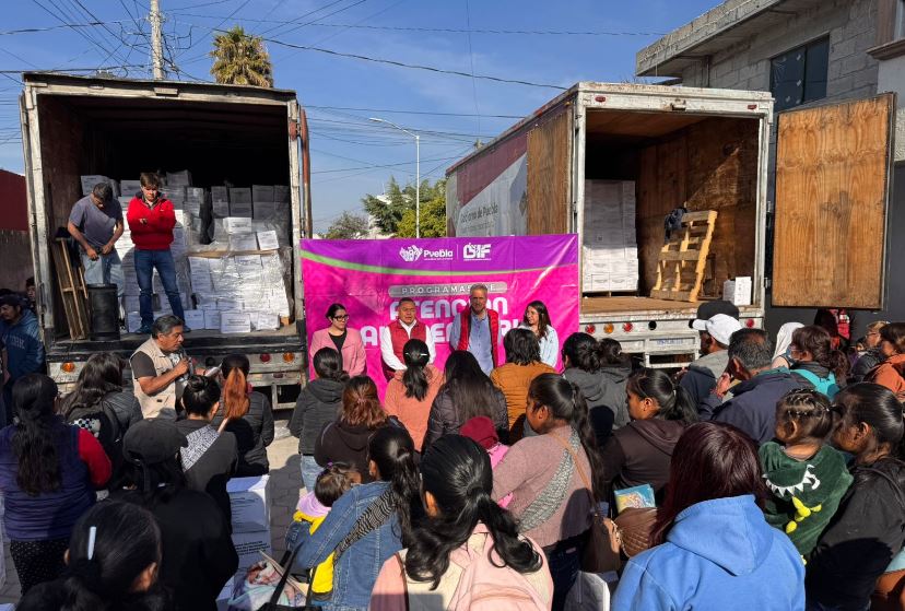 Foto: Cortesía Entregan 1,192 despensas en Puebla para fortalecer la salud alimentaria