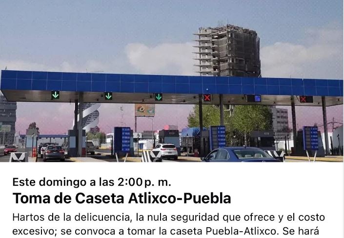 Asalto en Puebla–Atlixco desata protesta; convocan a tomar la caseta