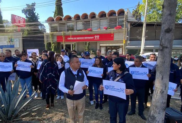 Foto: Cortesía Protagonizan panistas tlaxcaltecas manifestación en Infonavit
